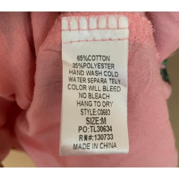 Umgee Off the Shoulder Pineapple & Pink Lined Cotton Mini Dress Festival Summer - Picture 5 of 5